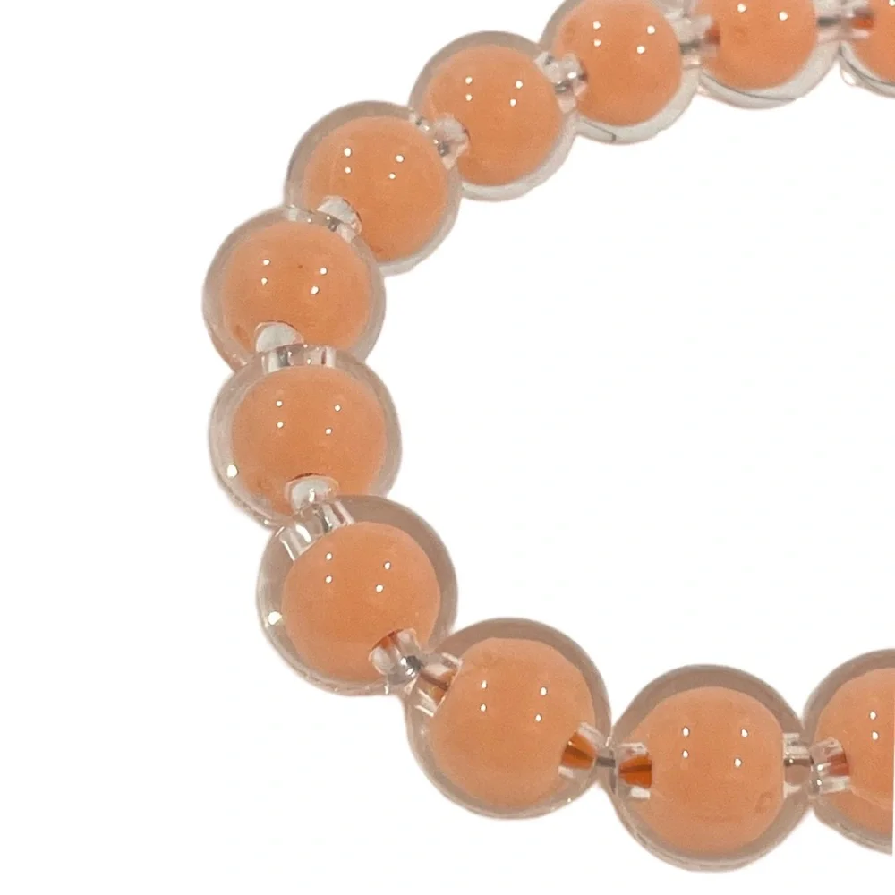 🎁 Kawaii Orange Flower Mobile Phone Wrist Lanyard Solid Makaron Beaded Chain